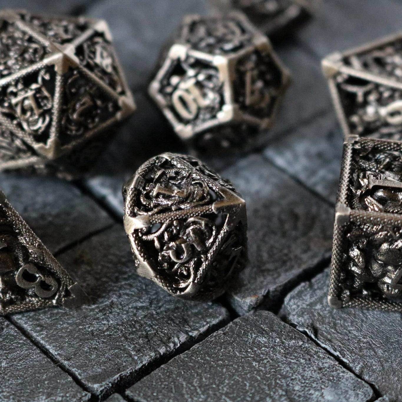 Medusa Silver Hollow Metal DND Dice Set - Only 1 D20