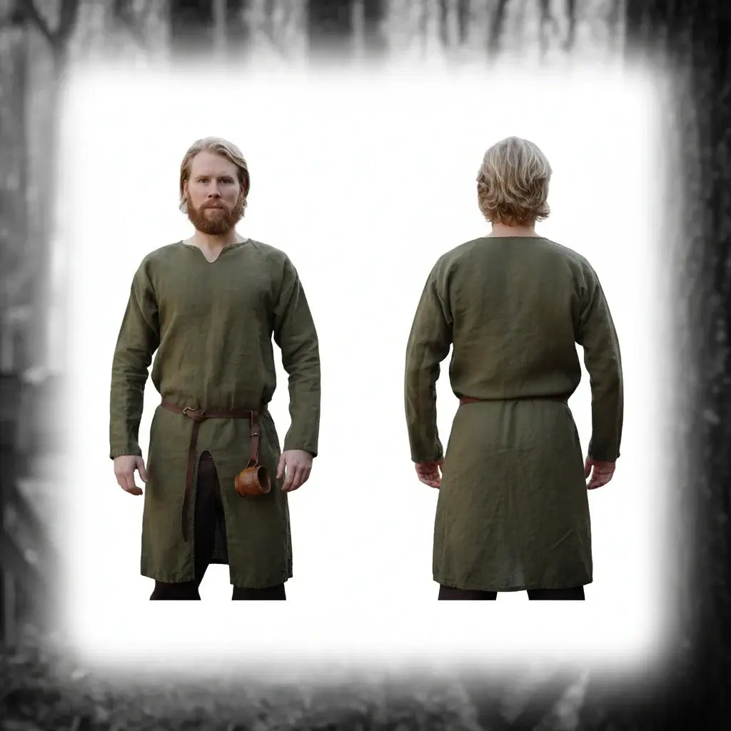 Men Medieval Knight Warrior Costume Tunic Clothing Norman Chevalier Braid Viking Pirate Saxon Top Shirt