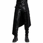 Men's Gothic Punk Kilt Skirt Medieval Roman Warrior Leather Belt Black Cosplay Costume