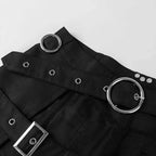 Men's Gothic Punk Kilt Skirt Medieval Roman Warrior Leather Belt Black Cosplay Costume