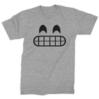 Emoticon Grinning Smile Face Mens T-shirt - Heather Grey / Mens Small