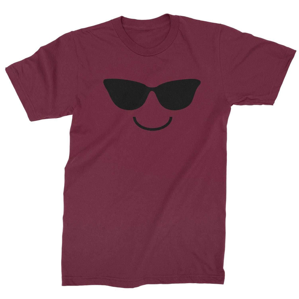 Emoticon Sunglasses Smile Face Mens T-shirt - Maroon / Mens Small