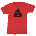 Emoticon Poop Face Smile Face Mens T-shirt - Red / Mens Small