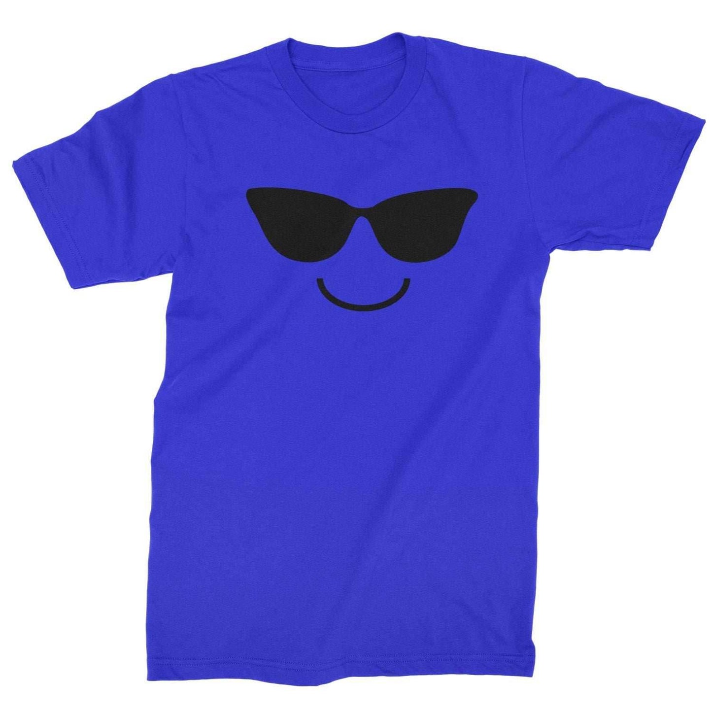 Emoticon Sunglasses Smile Face Mens T-shirt - Royal Blue / Mens Small