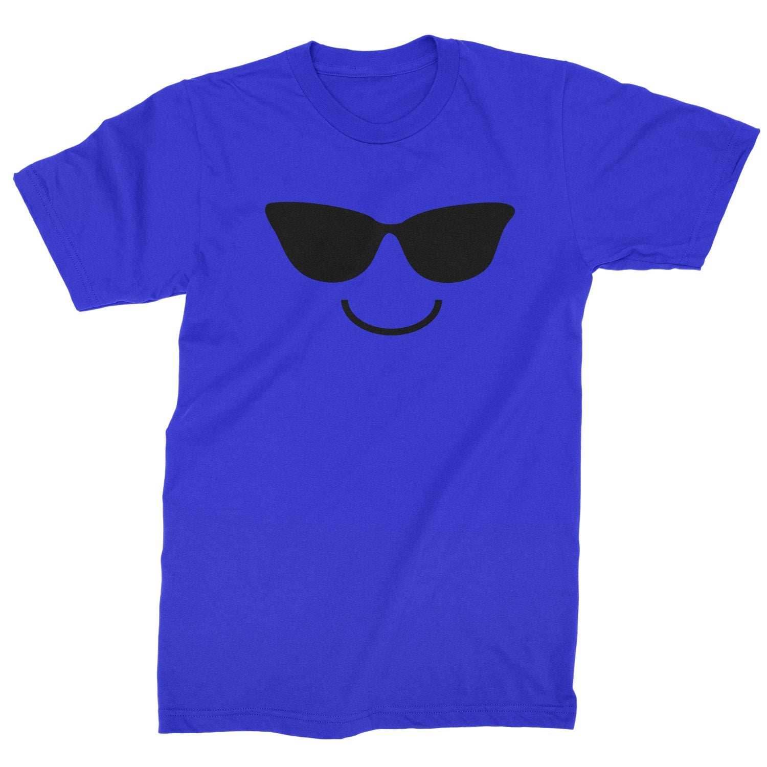 Emoticon Sunglasses Smile Face Mens T-shirt - Royal Blue / Mens Small