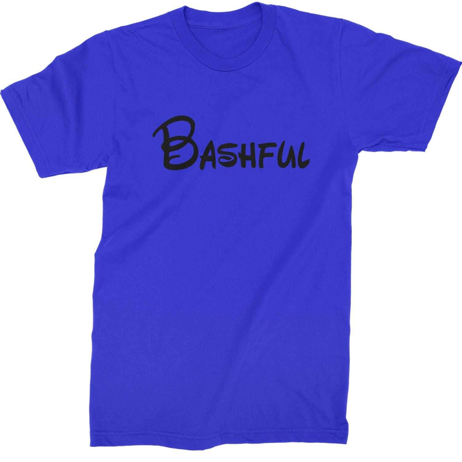 Bashful - 7 Dwarfs Costume Mens T-shirt - Royal Blue / Mens Small