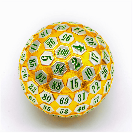 45mm Metal D100 - Gold & Silver with Green - 
