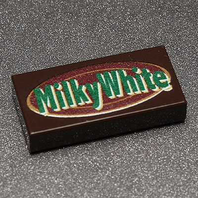 Milky White - B3 Customs® Printed 1x2 Tile made using LEGO parts - 