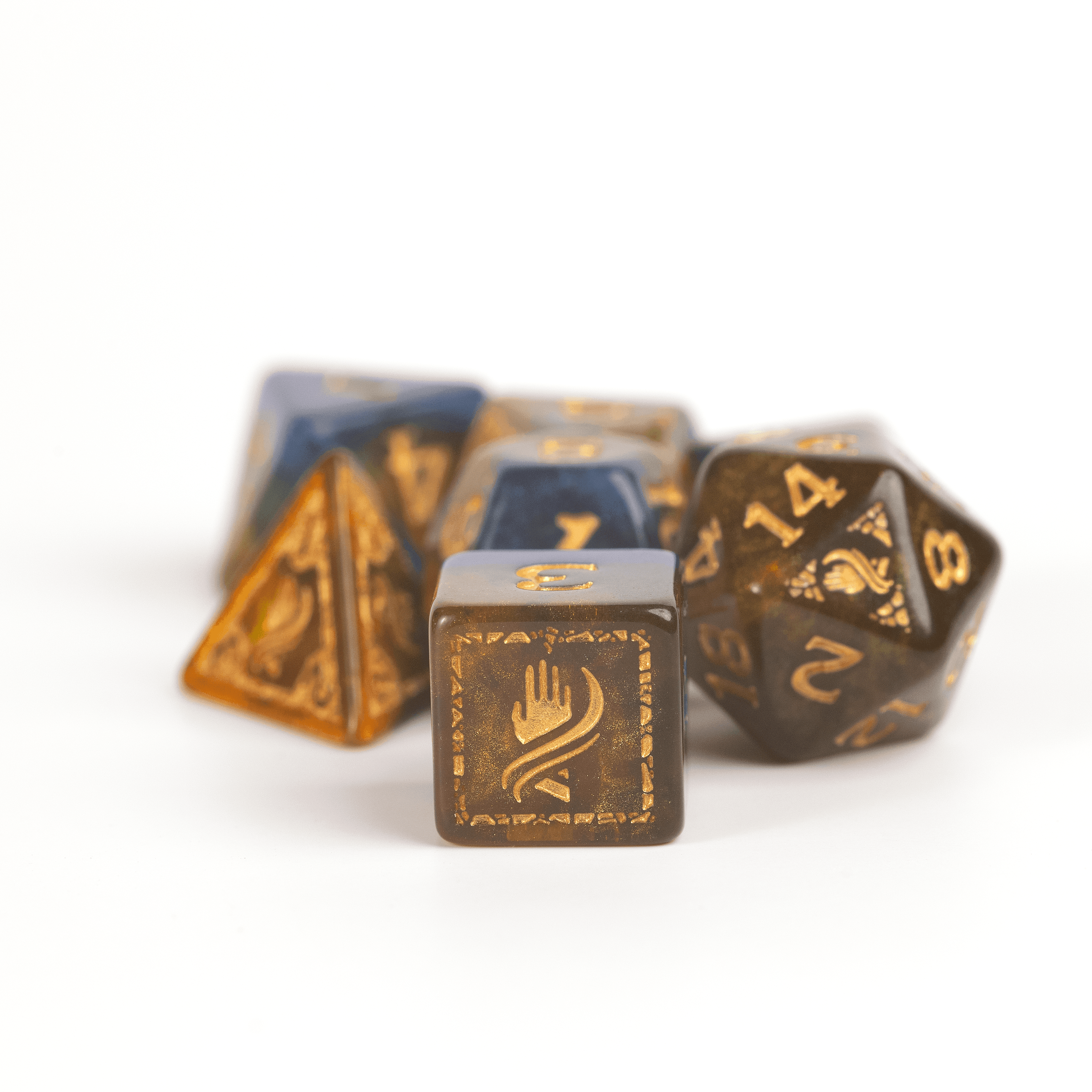 D&D Adventure Dice Set - Monk Edition | Blue/Gold 12pc Collection - 