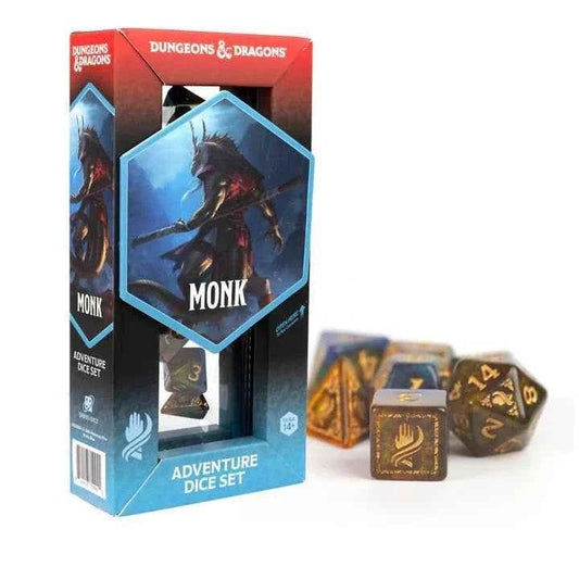 D&D Adventure Dice: Monk (Blue / Gold) - 