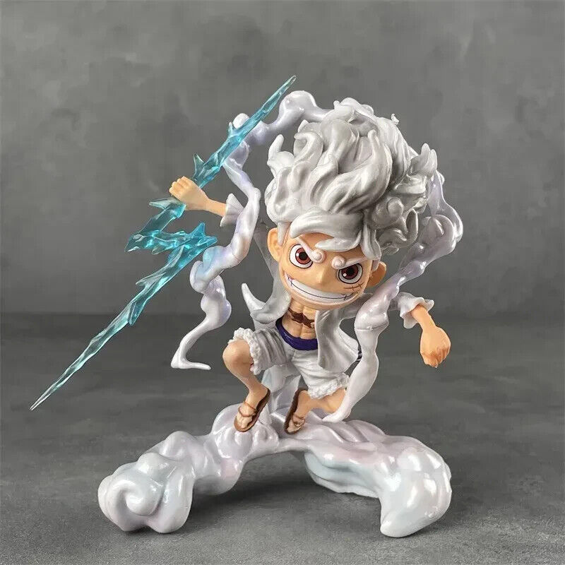 Monkey D. Luffy One Piece Chibi Figurines, Gear 5 Nika Sun God Kawaii Anime Figure