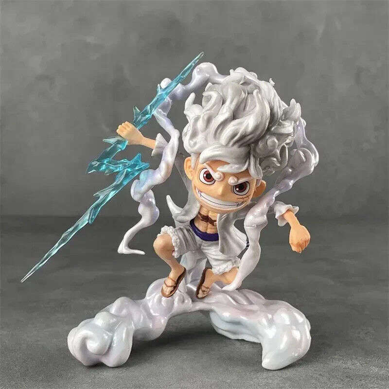 Monkey D. Luffy One Piece Chibi Figurines, Gear 5 Nika Sun God Kawaii Anime Figure