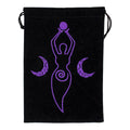 Moon Goddess Black Velvet Embroidered Bag - 