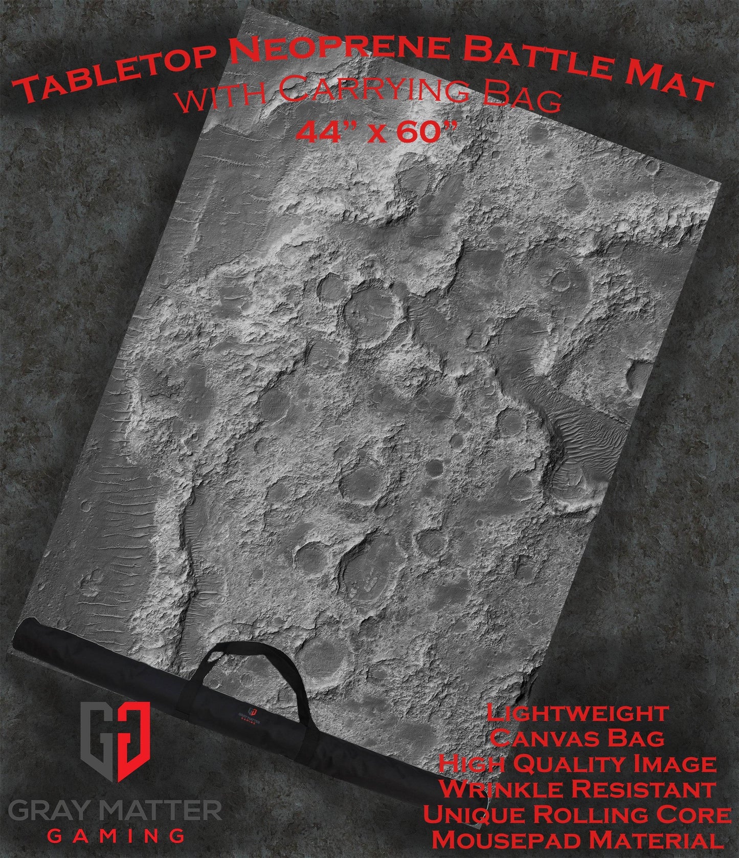 Moonscape - Neoprene Battle Mat - Warhammer, AoS, 40K, Kill Team, MCP, Shatterpoint, Legion, More - 44x60