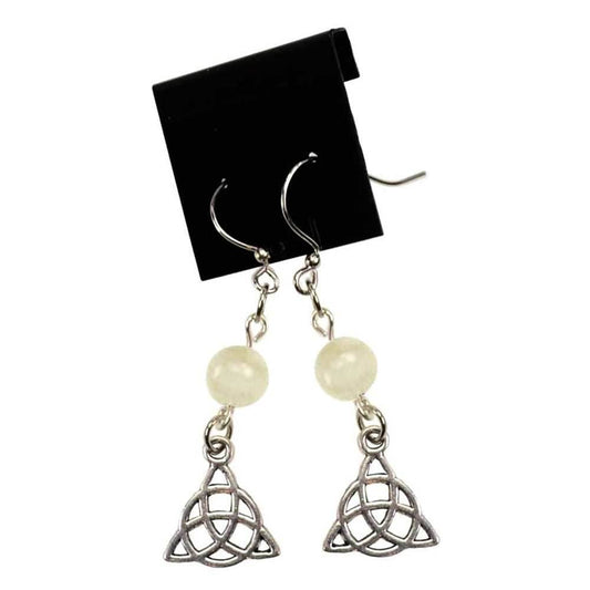 Moonstone Triquetra Earrings - 