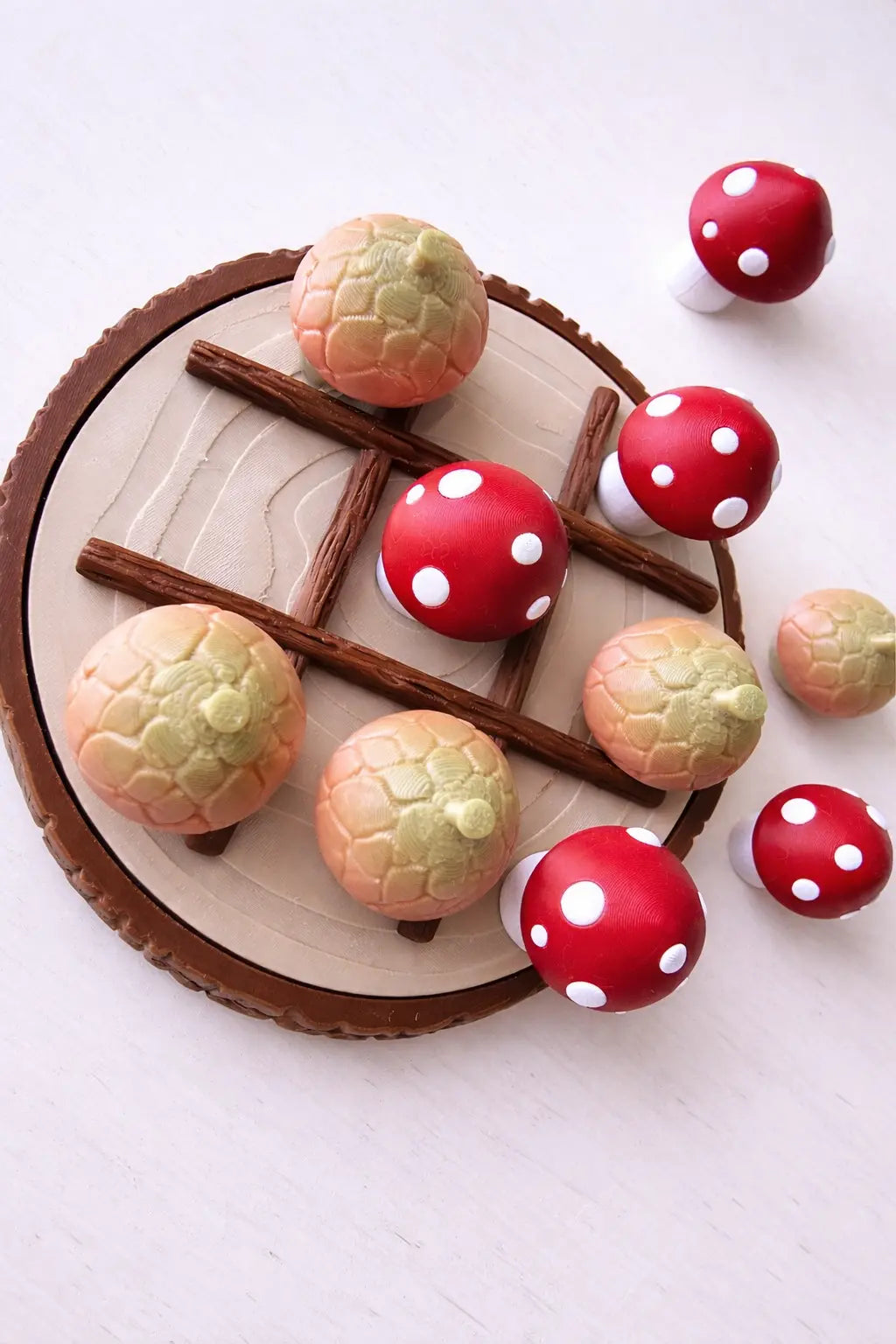 Mushroom Tic Tac Toe Game — Woodland Board Game | 3D Printed
