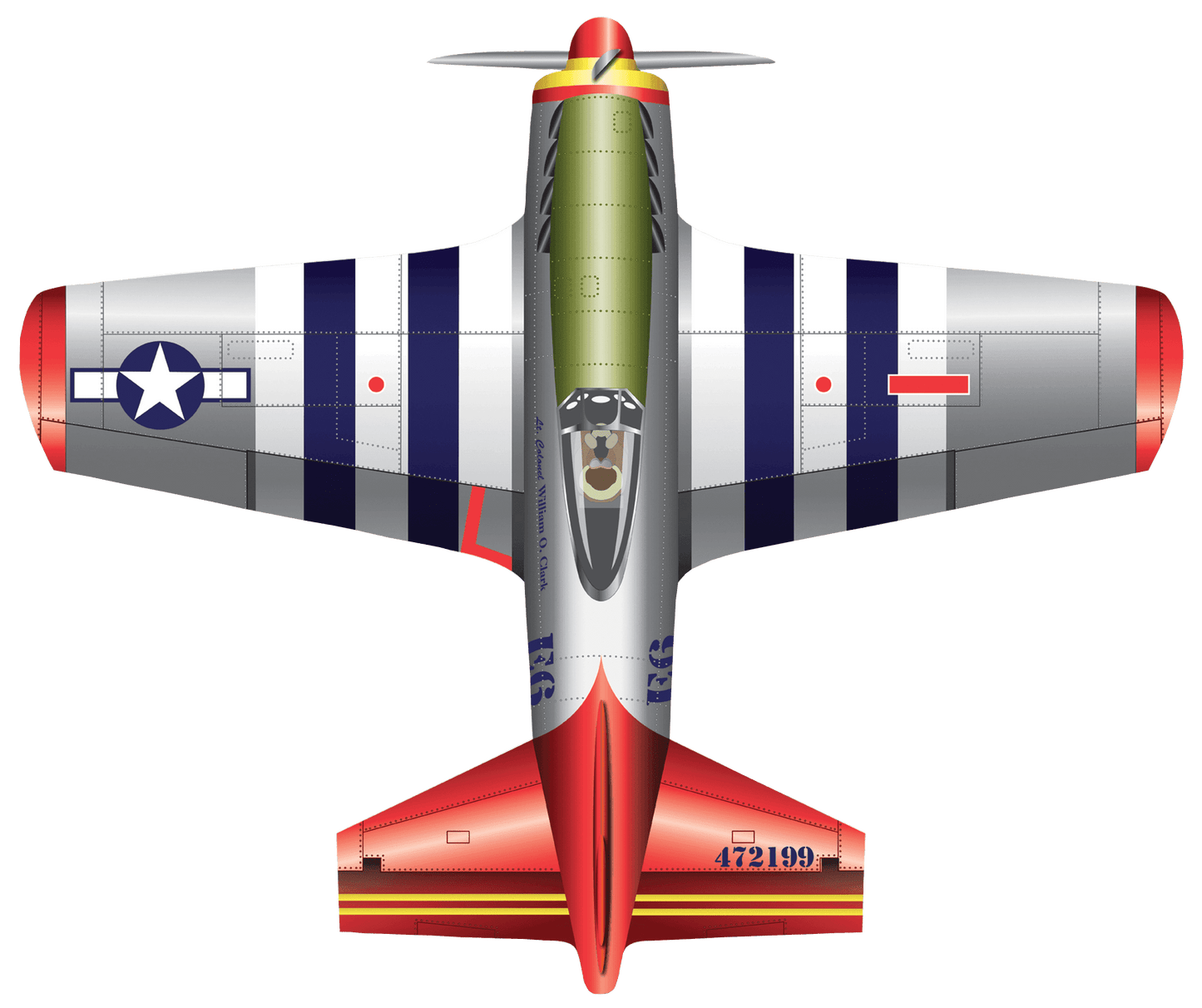 FlightZone 53 Inch wide P-51 Mustang Kite - 