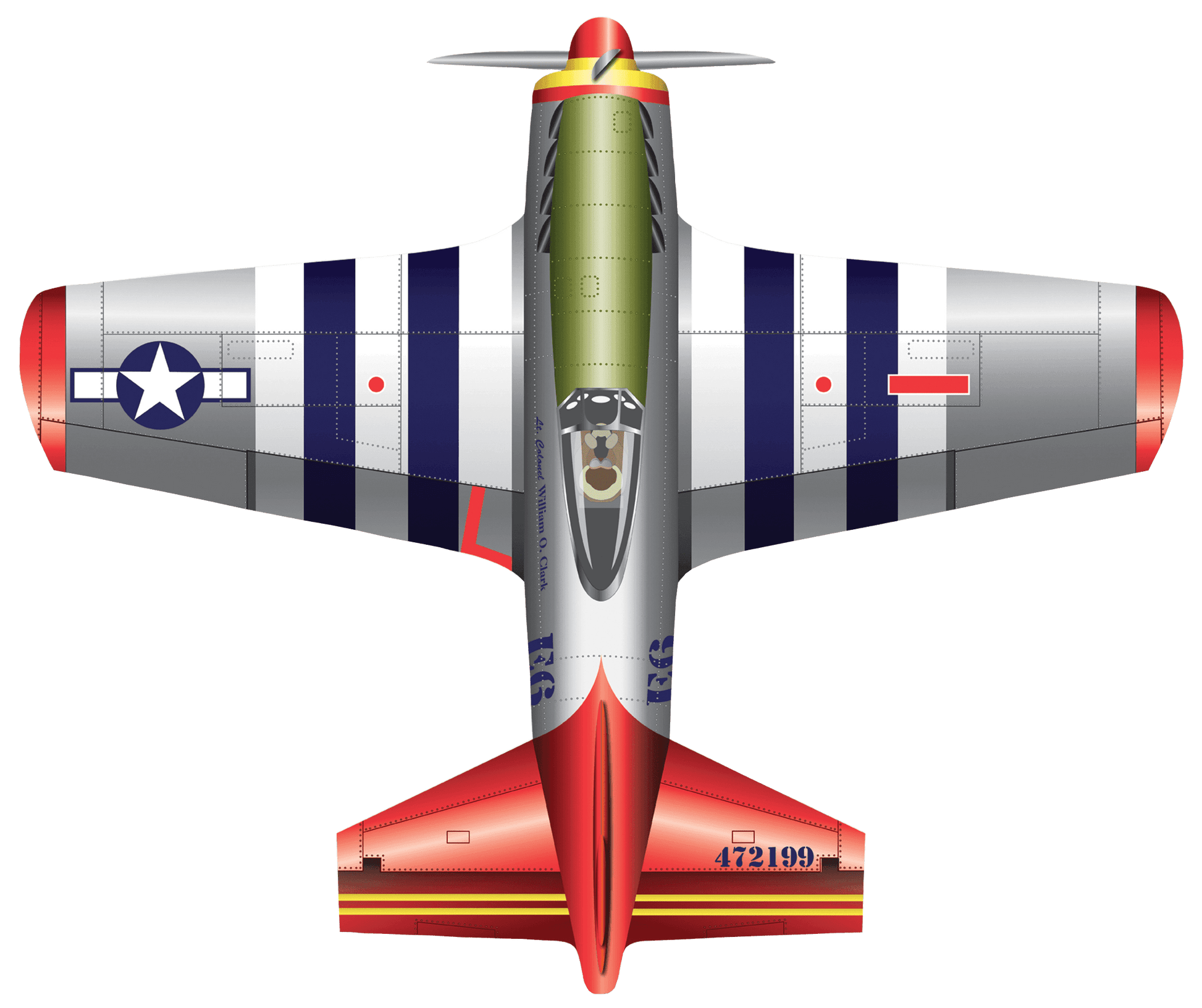 FlightZone 53 Inch wide P-51 Mustang Kite - 