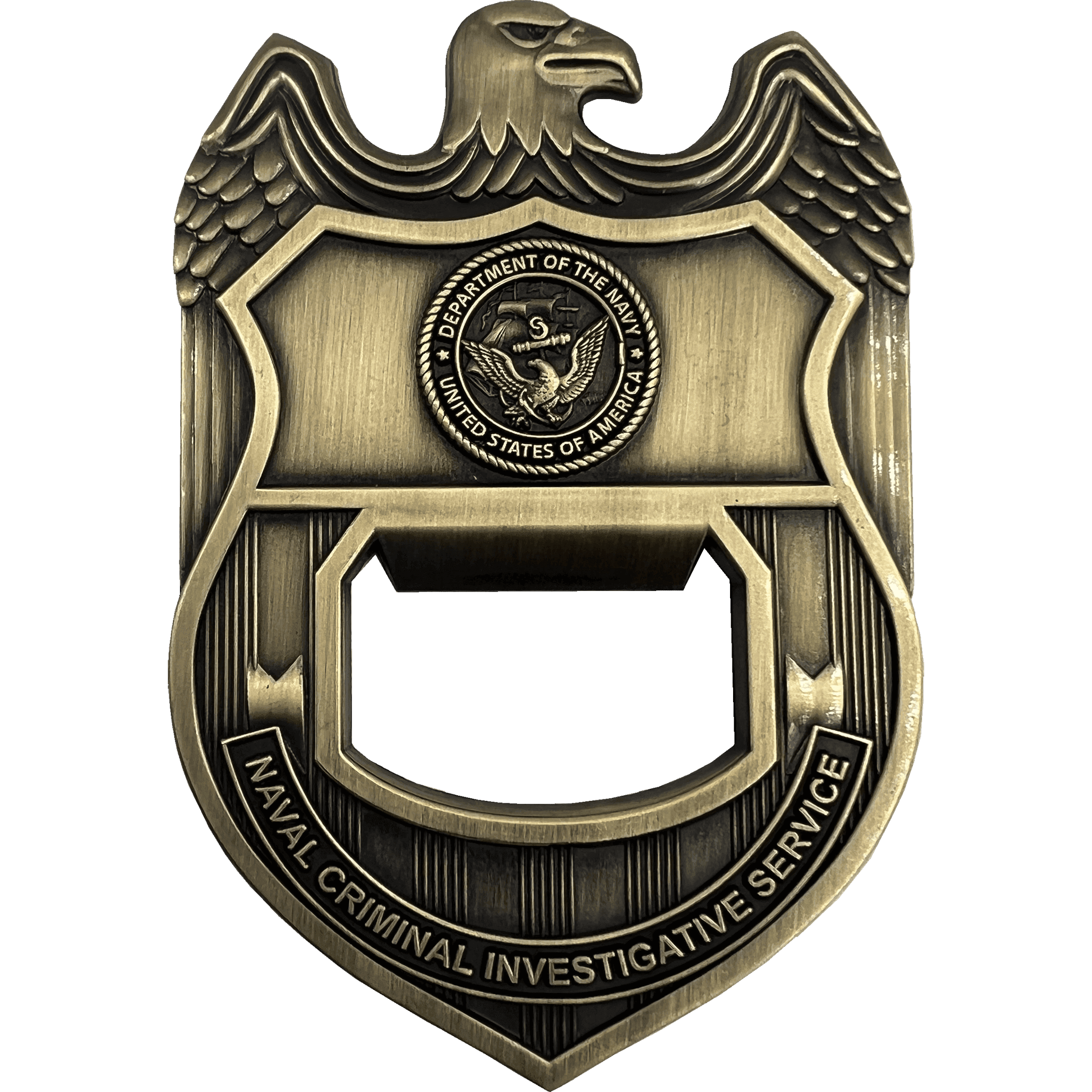 EL13-001 NCIS Special Agent Naval Criminal Investigative Service Challenge Coin Bottle Opener Navy - 