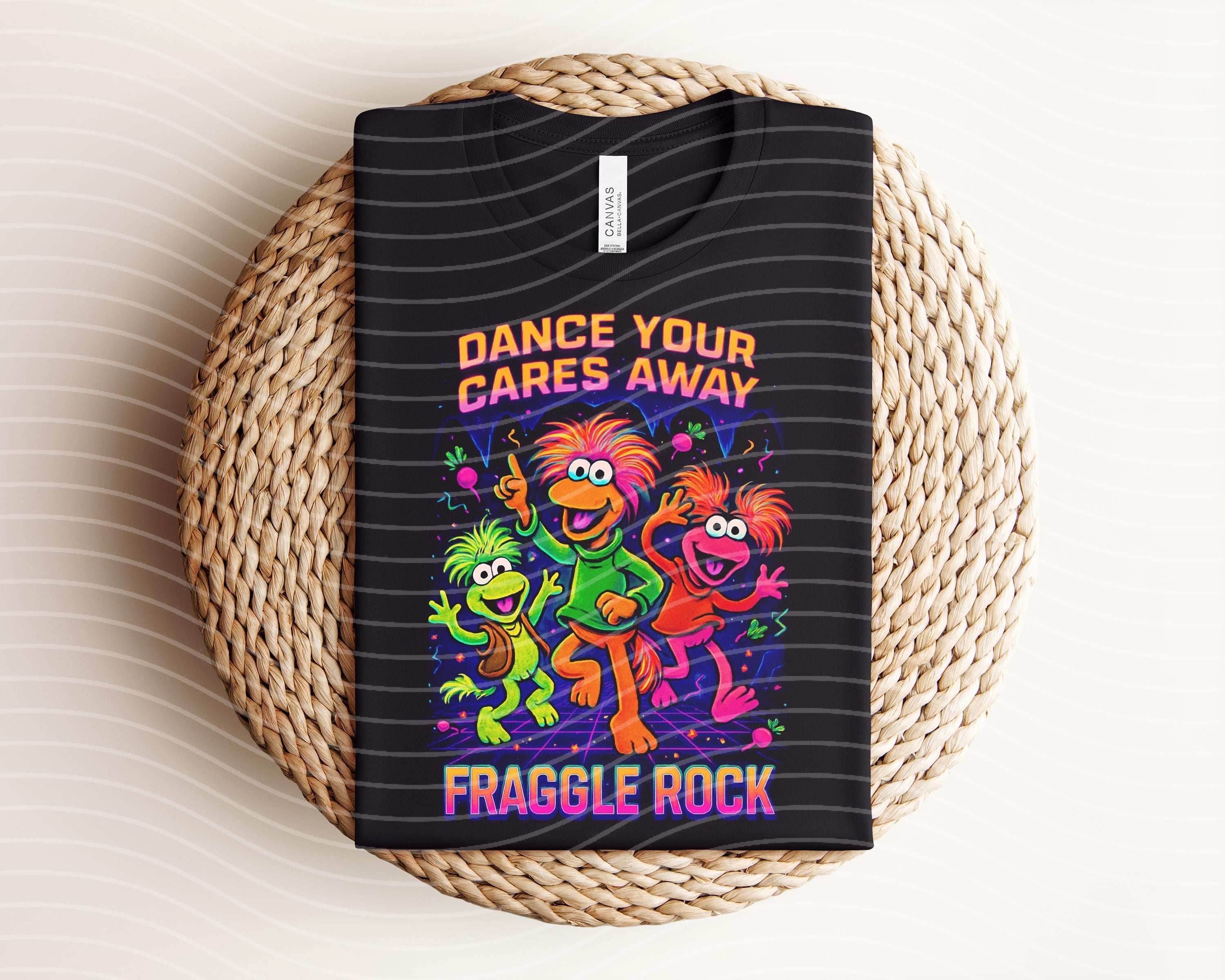 Dance Your Cares Away Neon Graphic Tee - S