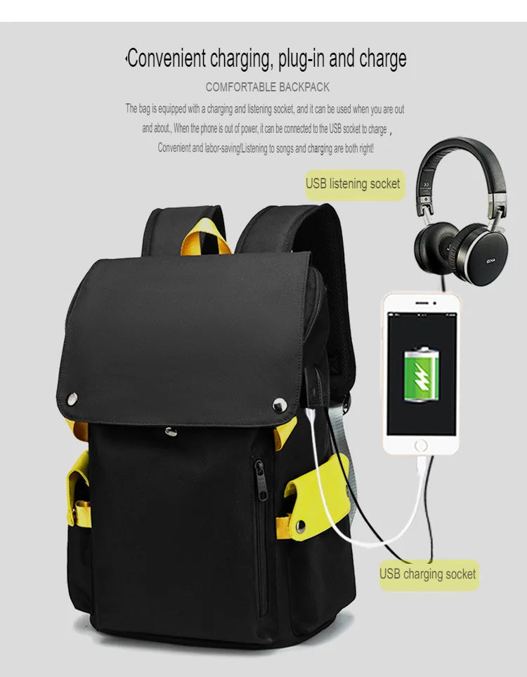 Naruto Anime Backpack, Includes Pencil Case and External Charging Port, Uzumaki Akatsuki School Students Schoolbag Leisure Computer Bag