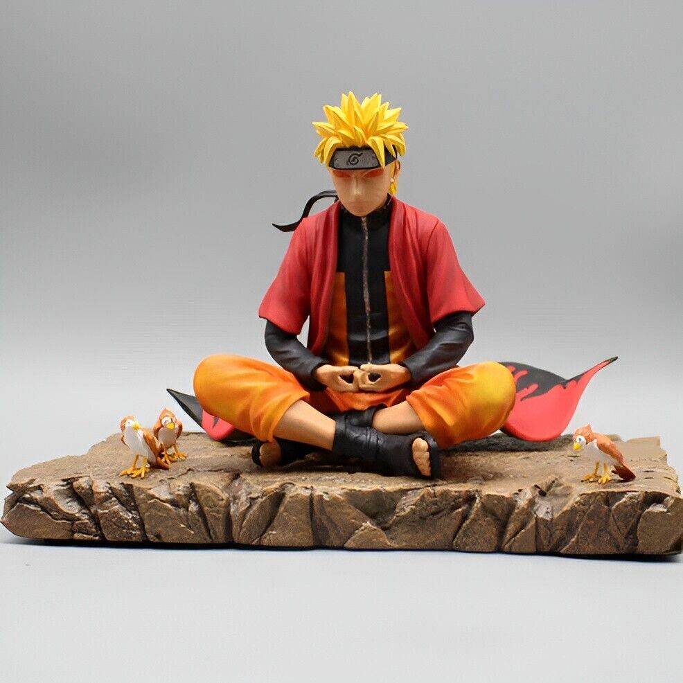 Naruto Uzumaki Sage Mode Anime Figure, Senjutsu Chakra Meditate Figurines 15cm/6in