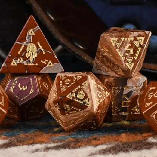 Navajo Red Jasper Stone Dice Set - Dice Around the World Collection - 