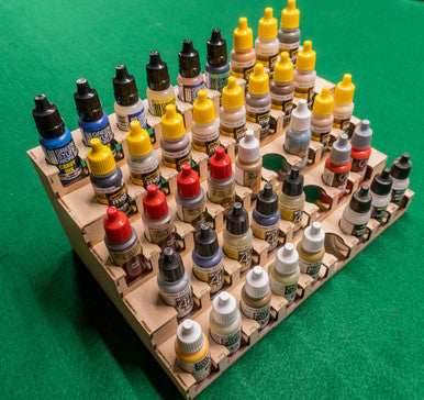 Wall Mount Paint Rack - 26mm, For Vallejo and Army Painter Style Dropper Bottles - 