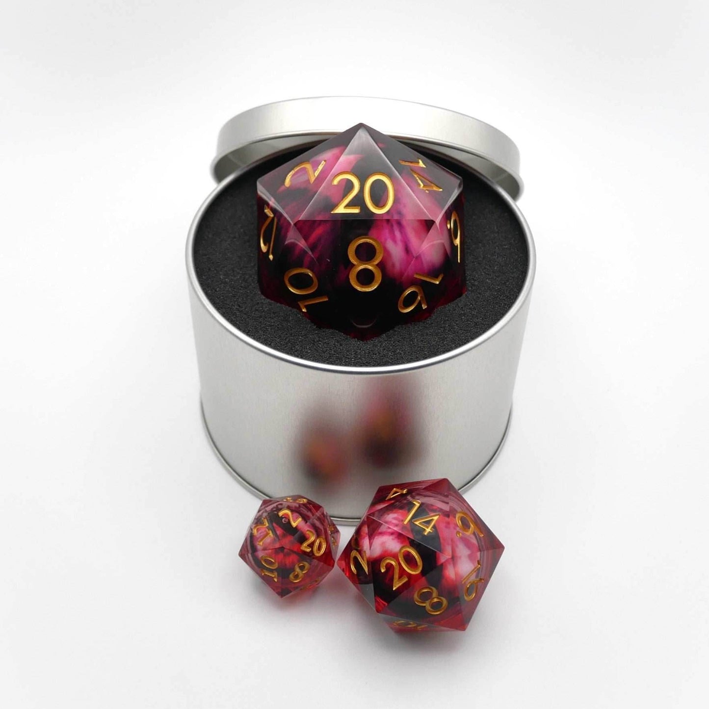 Nosferatu's Eye - Giant D20 Moving Eye DnD Dice | Acrylic RPG Gaming Dice - 50mm Super Chonk
