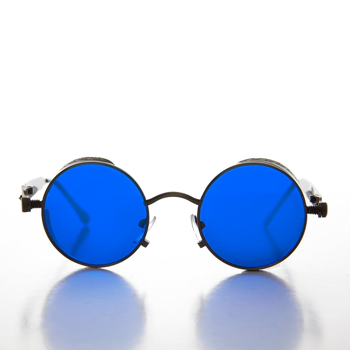 Round Steampunk Goggle Sunglass with Tinted Lenses - Orwell 2