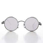 Round Steampunk Goggle Sunglass with Mirror Lenses - Orwell 3