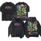 OceanDust4U Legend of Zelda Majora's Mask T-Shirt & Hoodie – Vintage Washed Graphic Apparel, Lightweight Retro Gaming Streetwear