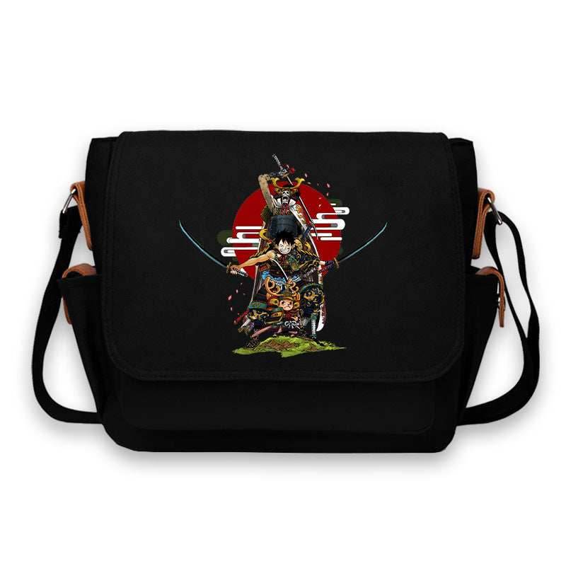 One Piece Trio Messenger Bag - Black