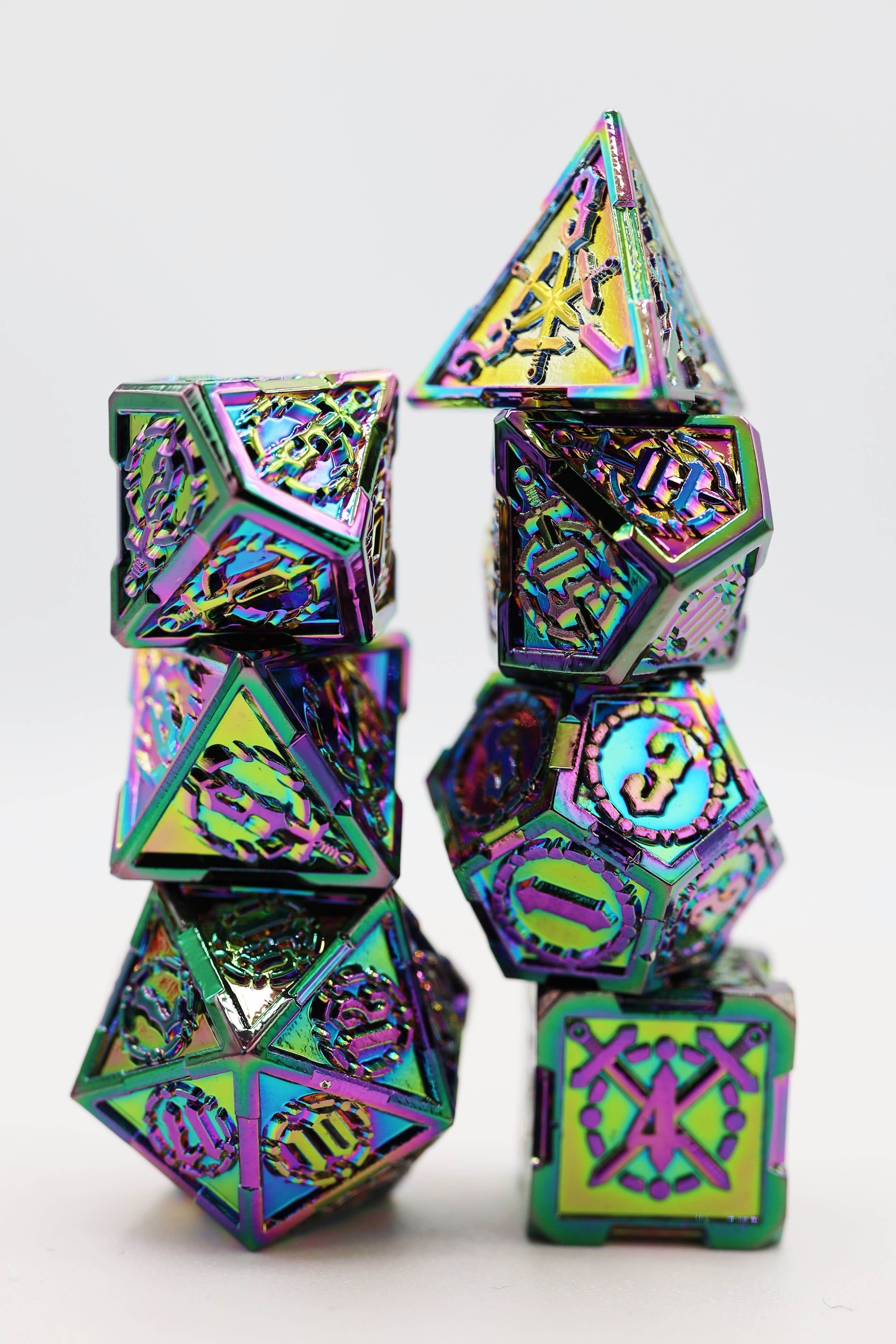 Crossed Swords: Opal Mined Sword - Metal RPG Dice Set - 