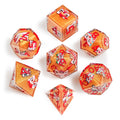 Oriental Lion Orange Resin DND Dice Set