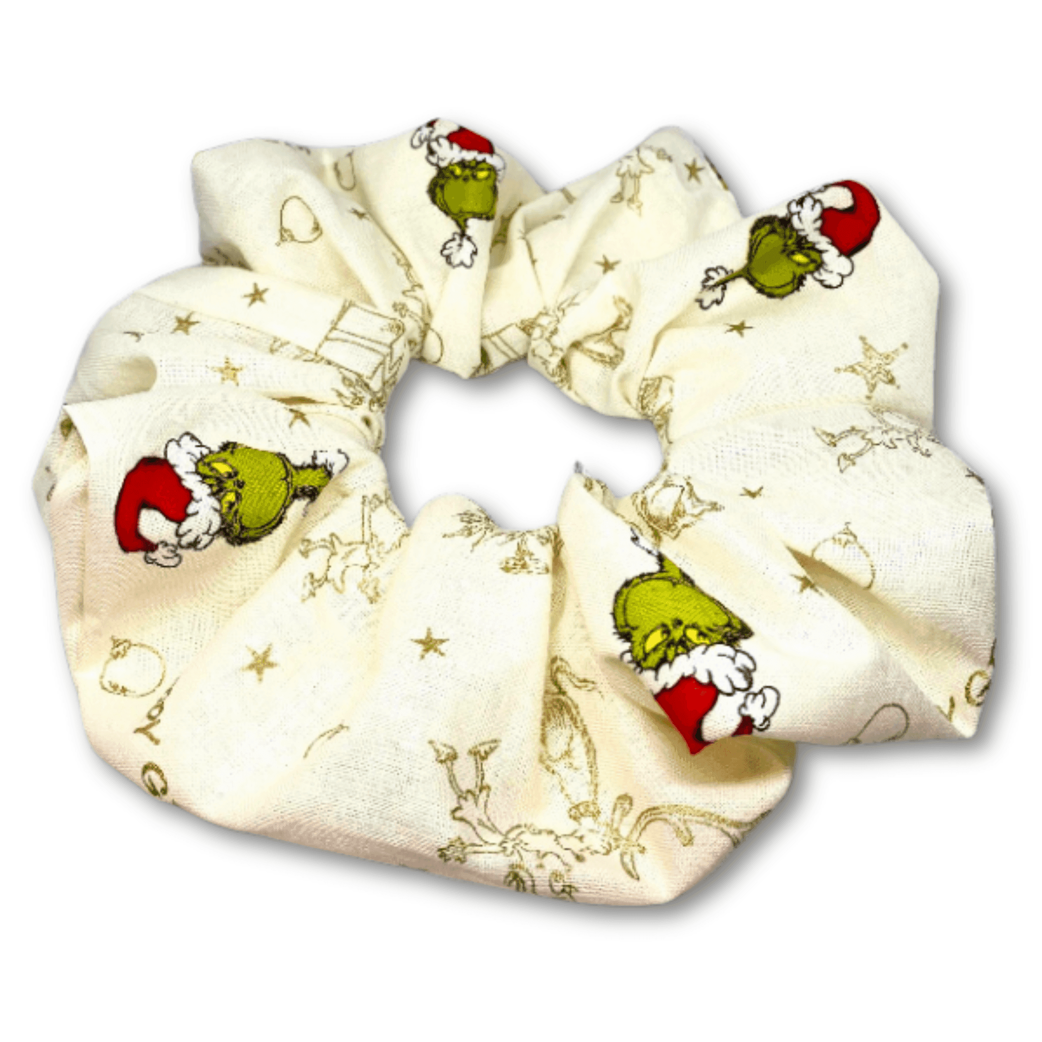 Gold Grinch Christmas Scrunchie - 