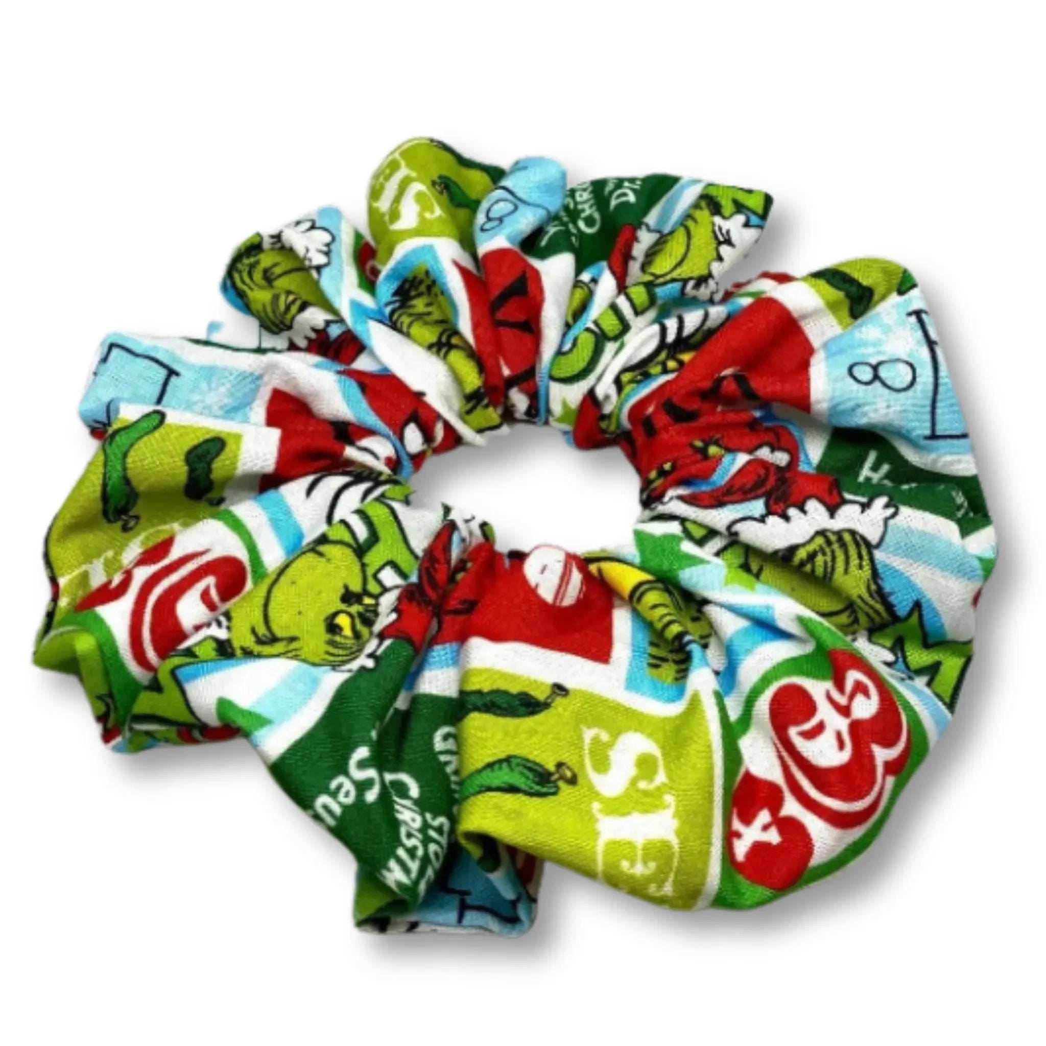 Green Grinch Christmas Scrunchie - 