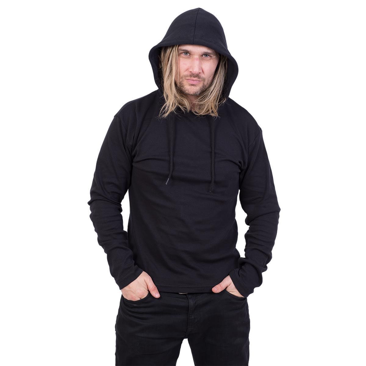 URBAN FASHION - Fine Cotton Summer Hoody Black