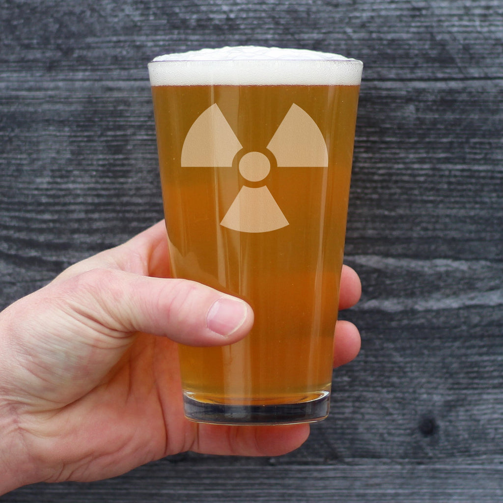 Radiation Symbol Pint Glass - Unique Engraved Gifts for Medical Professionals, Nurses & Radiologists