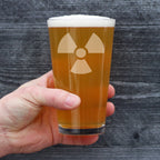 Radiation Symbol Pint Glass - Unique Engraved Gifts for Medical Professionals, Nurses & Radiologists