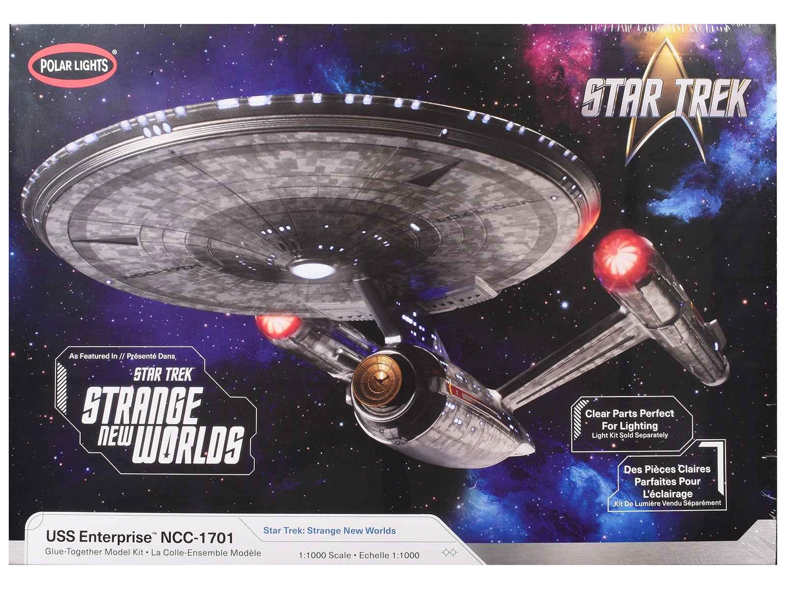 Skill 2 Model Kit USS Enterprise NCC-1701 Spacecraft "Star Trek: Strange New Worlds" (2022-Current) TV Series 1/1000 Scale Model by Polar Lights
