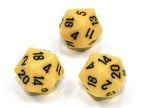 Single d20 Opaque Polyhedral Yellow/black d20 (Sold per die) - 