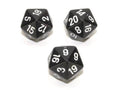 Single d20 Opaque Polyhedral Black/white d20 (Sold per die) - 