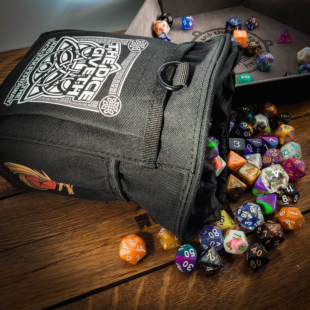 Dice Giveth and Taketh Deluxe Dice Bag - Light Brown