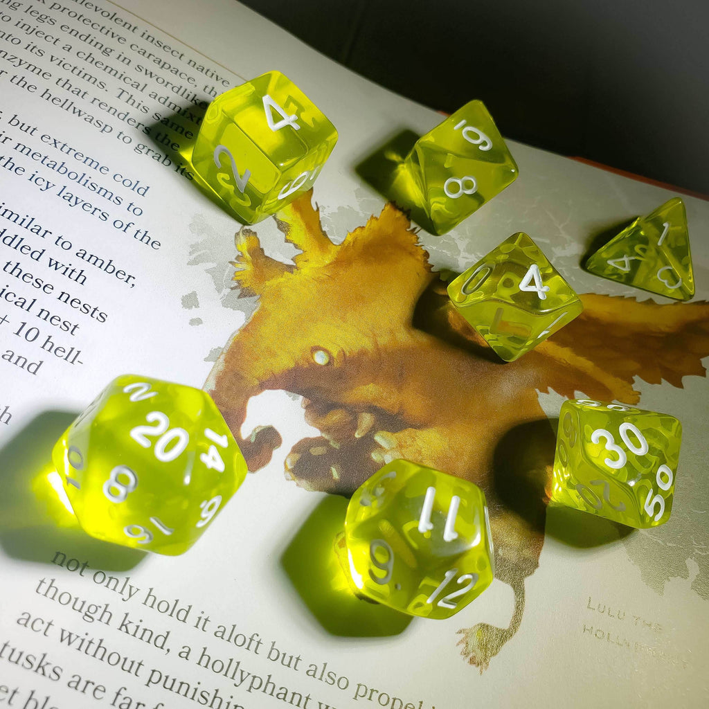 Boon of the Celestial - 7 Piece DnD Dice Set | Acrylic RPG Gaming Dice - 