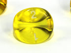 Translucent Polyhedral Yellow/white d3 | PT0302 | 3-Sided Dice (sold per die)
