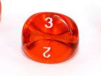 Translucent Polyhedral Orange/white d3 | PT0303 | 3-Sided Dice (sold per die)