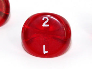 Translucent Polyhedral Red/white d3 | PT0304 | 3-Sided Dice (sold per die)