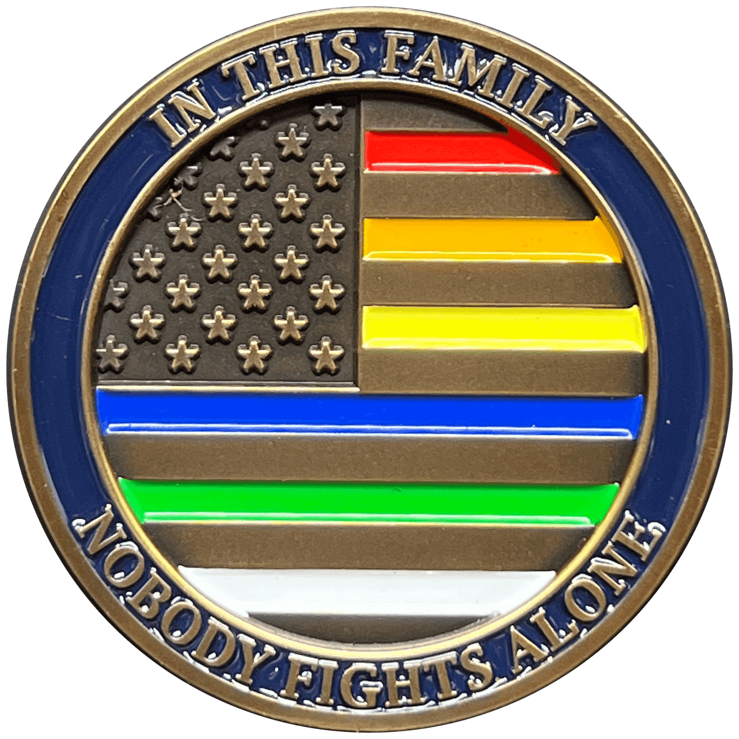 EL11-004 PTSD Awareness Challenge Coin Police Fire 911 Dispatcher EMT Military Border Patrol - 
