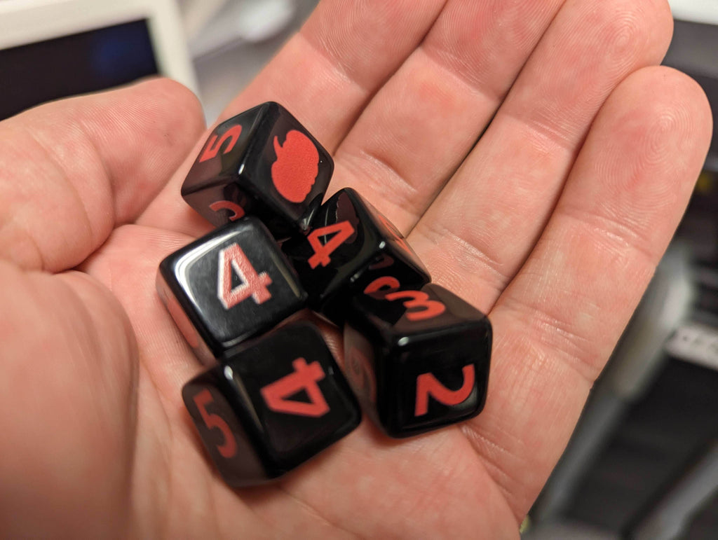 Pumpkin Harvest D6 Dice | Black Dice with Orange Numbers and Pumpkins (sold per die) - 1 Die